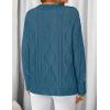 ZESICA Women’s Spring Oversized Sweaters 2026 Casual Long Sleeve V Neck Cable Knit Trendy Pullover Tops(Dustyblue)