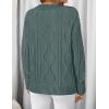 ZESICA Women’s Spring Oversized Sweaters 2026 Casual Long Sleeve V Neck Cable Knit Trendy Pullover Tops(Dustygreen)