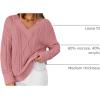 ZESICA Women’s Spring Oversized Sweaters 2026 Casual Long Sleeve V Neck Cable Knit Trendy Pullover Tops(Pink)