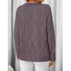 ZESICA Women’s Spring Oversized Sweaters 2026 Casual Long Sleeve V Neck Cable Knit Trendy Pullover Tops(Purple)