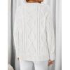 ZESICA Women’s Spring Oversized Sweaters 2026 Casual Long Sleeve V Neck Cable Knit Trendy Pullover Tops(White)