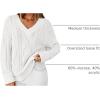 ZESICA Women’s Spring Oversized Sweaters 2026 Casual Long Sleeve V Neck Cable Knit Trendy Pullover Tops(White)