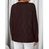 ZESICA Women’s Spring Oversized Sweaters 2026 Casual Long Sleeve V Neck Cable Knit Trendy Pullover Tops(Wine)