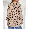 ZESICA Women’s Spring Winter Long Sleeves Open Front Leopard Print Knitted Sweater Cardigan Coat Outwear(A Beige)