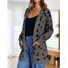 ZESICA Women’s Spring Winter Long Sleeves Open Front Leopard Print Knitted Sweater Cardigan Coat Outwear(A Dark Grey)