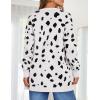 ZESICA Women’s Spring Winter Long Sleeves Open Front Leopard Print Knitted Sweater Cardigan Coat Outwear(A White)