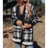 ZESICA Women’s Spring Winter Long Sleeves Open Front Leopard Print Knitted Sweater Cardigan Coat Outwear(Black Plaid)