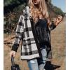 ZESICA Women’s Spring Winter Long Sleeves Open Front Leopard Print Knitted Sweater Cardigan Coat Outwear(Black Plaid)
