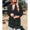 ZESICA Women’s Spring Winter Long Sleeves Open Front Leopard Print Knitted Sweater Cardigan Coat Outwear(Greenplaid)