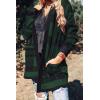 ZESICA Women’s Spring Winter Long Sleeves Open Front Leopard Print Knitted Sweater Cardigan Coat Outwear(Greenplaid)