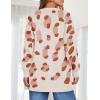 ZESICA Women’s Spring Winter Long Sleeves Open Front Leopard Print Knitted Sweater Cardigan Coat Outwear(Orange)