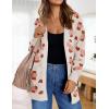 ZESICA Women’s Spring Winter Long Sleeves Open Front Leopard Print Knitted Sweater Cardigan Coat Outwear(Orange)