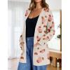ZESICA Women’s Spring Winter Long Sleeves Open Front Leopard Print Knitted Sweater Cardigan Coat Outwear(Orange)