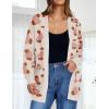 ZESICA Women’s Spring Winter Long Sleeves Open Front Leopard Print Knitted Sweater Cardigan Coat Outwear(Orange)