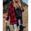 ZESICA Women’s Spring Winter Long Sleeves Open Front Leopard Print Knitted Sweater Cardigan Coat Outwear(Red Plaid)