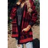 ZESICA Women’s Spring Winter Long Sleeves Open Front Leopard Print Knitted Sweater Cardigan Coat Outwear(Red Plaid)