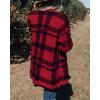 ZESICA Women’s Spring Winter Long Sleeves Open Front Leopard Print Knitted Sweater Cardigan Coat Outwear(Red Plaid)