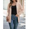 ZESICA Women’s Spring Winter Long Sleeves Open Front Leopard Print Knitted Sweater Cardigan Coat Outwear(Solid Beige)