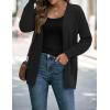 ZESICA Women’s Spring Winter Long Sleeves Open Front Leopard Print Knitted Sweater Cardigan Coat Outwear(Solid Black)