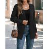 ZESICA Women’s Spring Winter Long Sleeves Open Front Leopard Print Knitted Sweater Cardigan Coat Outwear(Solid Black)