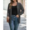 ZESICA Women’s Spring Winter Long Sleeves Open Front Leopard Print Knitted Sweater Cardigan Coat Outwear(Solid Grey)
