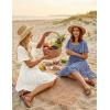 ZESICA Women’s Summer Boho Floral Mini Dress 2026 Casual Short Sleeve Square Neck Swing Beach Vacation Sundress(Dusty Blue)