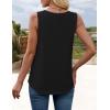 ZESICA Women’s Summer Casual Striped Tank Top Sleeveless Scoop Neck Loose Fit Color Block Tops 2026 Fashion Clothes(All Black)