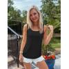 ZESICA Women’s Summer Casual Striped Tank Top Sleeveless Scoop Neck Loose Fit Color Block Tops 2026 Fashion Clothes(All Black)