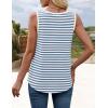 ZESICA Women’s Summer Casual Striped Tank Top Sleeveless Scoop Neck Loose Fit Color Block Tops 2026 Fashion Clothes(Blue)
