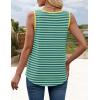 ZESICA Women’s Summer Casual Striped Tank Top Sleeveless Scoop Neck Loose Fit Color Block Tops 2026 Fashion Clothes(Green)
