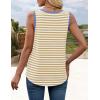 ZESICA Women’s Summer Casual Striped Tank Top Sleeveless Scoop Neck Loose Fit Color Block Tops 2026 Fashion Clothes(Khaki)