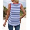 ZESICA Women’s Summer Casual Striped Tank Top Sleeveless Scoop Neck Loose Fit Color Block Tops 2026 Fashion Clothes(Royal)