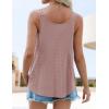 ZESICA Women’s Summer Eyelet Tank Tops Loose Trendy Scoop Neck Sleeveless Flowy Beach Vacation Shirts(Darkpink)