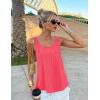 ZESICA Women’s Summer Eyelet Tank Tops Loose Trendy Scoop Neck Sleeveless Flowy Beach Vacation Shirts(Peach)