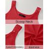 ZESICA Women’s Summer Eyelet Tank Tops Loose Trendy Scoop Neck Sleeveless Flowy Beach Vacation Shirts(Red)