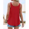 ZESICA Women’s Summer Eyelet Tank Tops Loose Trendy Scoop Neck Sleeveless Flowy Beach Vacation Shirts(Red)