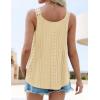 ZESICA Women’s Summer Eyelet Tank Tops Loose Trendy Scoop Neck Sleeveless Flowy Beach Vacation Shirts(Yellow)