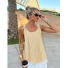 ZESICA Women’s Summer Eyelet Tank Tops Loose Trendy Scoop Neck Sleeveless Flowy Beach Vacation Shirts(Yellow)