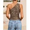 ZESICA Womens Summer Floral Going Out Tank Tops 2026 Off Shoulder Slim Fit Y2K Crop Mesh Top Beach Vacation Outfits(Leopard)