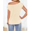 ZESICA Women’s Summer Off The Shoulder Knit Tops 2026 Casual Short Sleeve Oversized Shirt(Apricot)