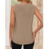 ZESICA Women’s Summer Pleated Tank Top Sleeveless Crewneck Business Casual Loose Tops Shirts 2026 Fashion Clothes Outfits(Khaki)
