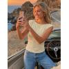 ZESICA Women’s Summer Ruched Trendy Tank Top 2026 Cap Sleeve Boat Neck Slim Fit Spring Tops Going Out Tee Shirts Fashion(Apricot)