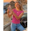 ZESICA Women’s Summer Ruched Trendy Tank Top 2026 Cap Sleeve Boat Neck Slim Fit Spring Tops Going Out Tee Shirts Fashion(Rose)