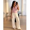 ZESICA Women’s Summer Short Sleeve Business Casual Tops 2026 Cowl Neck Knit Shirts Spring Work Dressy Blouses(Pink)