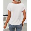 ZESICA Women’s Summer Short Sleeve Business Casual Tops 2026 Cowl Neck Knit Shirts Spring Work Dressy Blouses(White)
