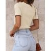 ZESICA Women’s Summer Short Sleeve Ribbed Knit Slim Fit T Shirt 2026 Crewneck Basic Casual Color Block Tee Tops(Apricot)