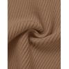 ZESICA Women’s Summer Short Sleeve Ribbed Knit Slim Fit T Shirt 2026 Crewneck Basic Casual Color Block Tee Tops(Brown)
