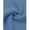 ZESICA Women’s Summer Short Sleeve Ribbed Knit Slim Fit T Shirt 2026 Crewneck Basic Casual Color Block Tee Tops(Dustyblue)