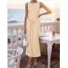 ZESICA Women’s Summer Sleeveless Bodycon Dress 2026 Crewneck Ruched Sexy Mesh Wedding Guest Cocktail Party Maxi Dresses(Apricot)