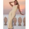 ZESICA Women’s Summer Sleeveless Bodycon Dress 2026 Crewneck Ruched Sexy Mesh Wedding Guest Cocktail Party Maxi Dresses(Apricot)